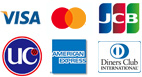 VISA Mastercard JCB UC AmericanExpress DinersClub